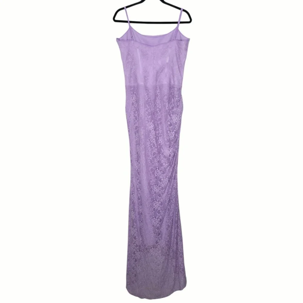 House of CB Antonina Maxi Dress Purple Orchid Lace Corset‎ Size L